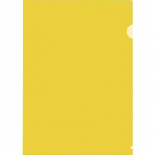 Папка-уголок "ПУ-001-ПП", А4, 120 мкм, прозрачный желтый, 20 штук