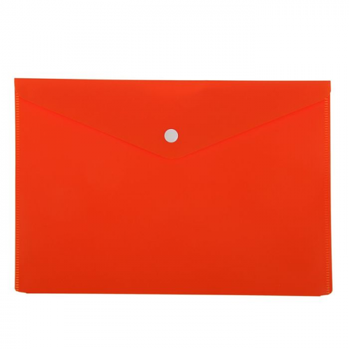 Папка-конверт на кнопке, 0,18 мм, А5+, красная