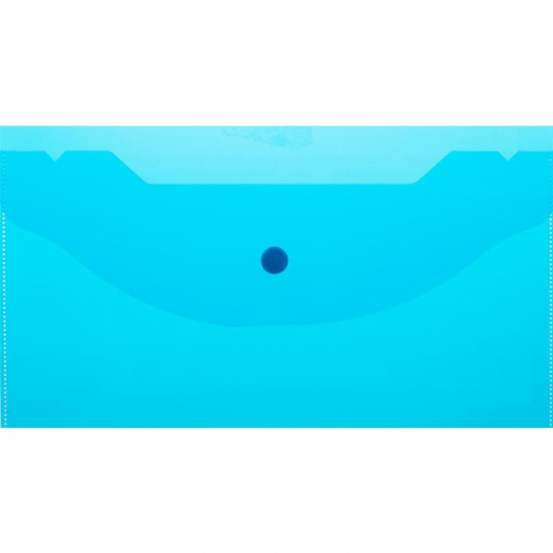 Папки-конверты на кнопке "Attache", А6 135x250 мм, 180 мкм, цвет синий, 10 штук