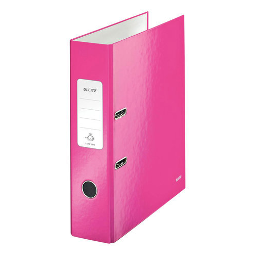 Папка-регистратор "Leitz. Wow", механизм 180, 80 мм, розовая, глянцевая
