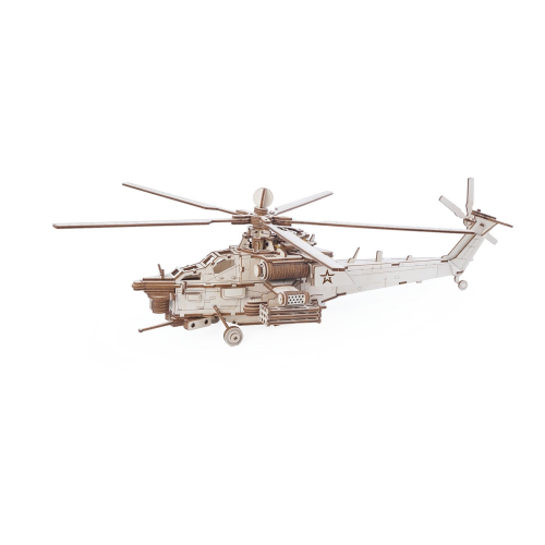 Конструктор из дерева Армия России "Ударный боевой вертолет", 241 деталь