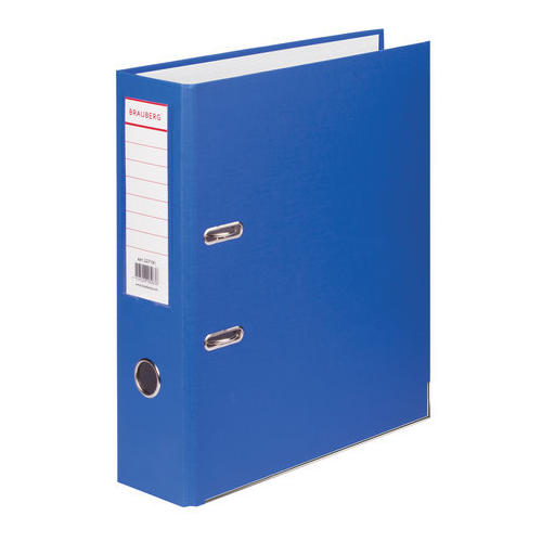 Папка-регистратор Brauberg 227191 с покрытием из ПВХ, 80 мм, с уголком, синяя