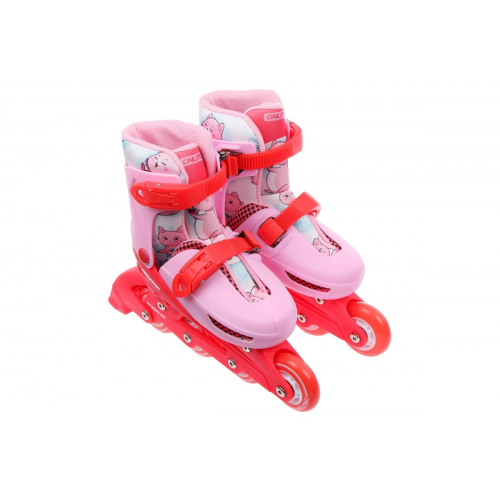 Роликовые коньки раздвижные Onlitop р.30-33, колеса PVC 64 мм, пластиковая рама розовый