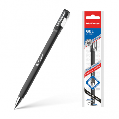 Ручка гелевая ErichKrause G-Cube 46448, черная, 0,5 мм, 1 шт