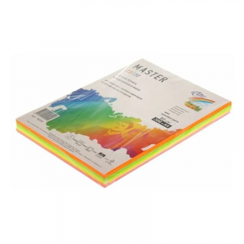 Бумага цветная А4 Mix Neon, 200 листов, 4 цвета по 50 листов, 80г/м2