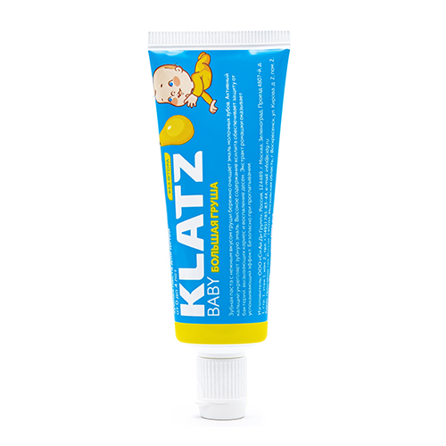 Зубная паста для детей Klatz BABY Большая груша без фтора, 40 мл