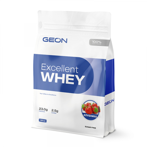 Протеин GEON EXCELLENT WHEY Клубника со сливками, 77% белка (920г)