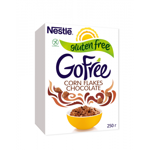 Хлопья кукурузные шоколадные Nestle Gofree обогащенные витаминами 250 г