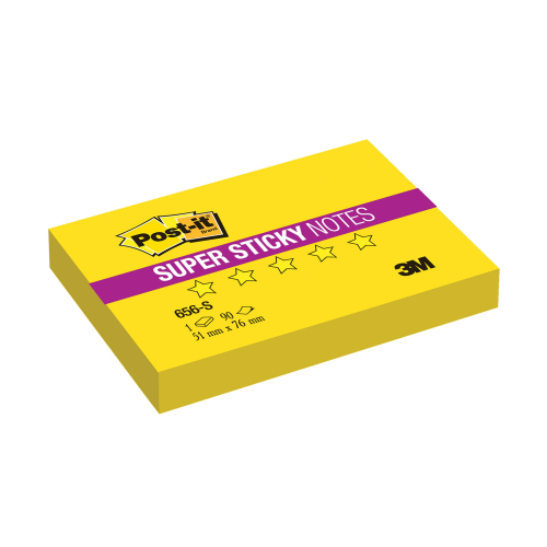Стикеры Post-It Super Sticky неоновый желтый, 51х76 мм, 90 л