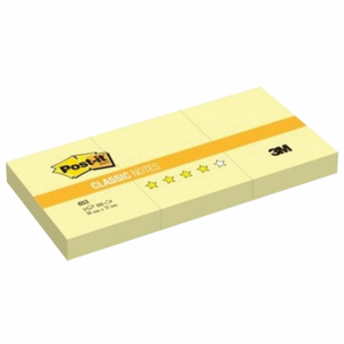 Стикеры Post-It Original желтые, 38х51 мм, 3x100 л