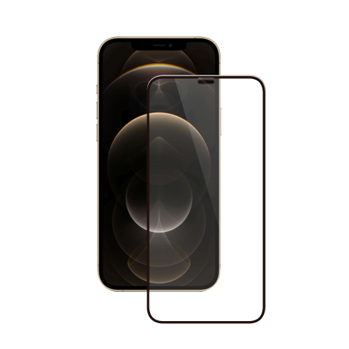 Защитное стекло 2,5D полноклеевое для Apple iPhone 12 Pro Max с черной рамкой Deppa