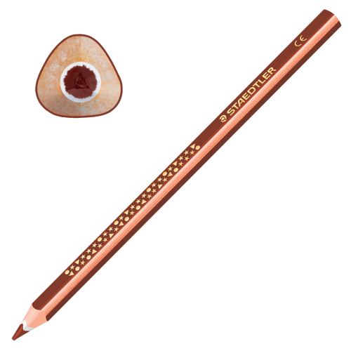 Карандаш цветной утолщенный Staedtler Noris club трехгранный, грифель 4 мм, коричневый