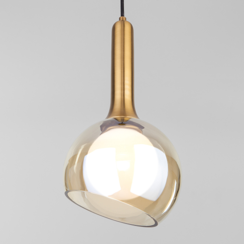 Подвесной светильник со стеклянным плафоном Eurosvet 50188/1 / янтарный