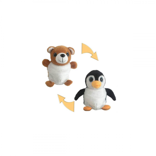 Мягкая игрушка Junfa toys Перевертыши Пингвин/Медведь, 16 см