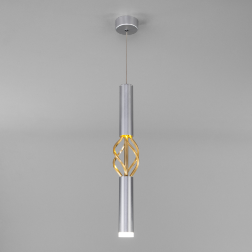 Подвесной светодиодный светильник Eurosvet 50191/1 LED матовое серебро/матовое золото