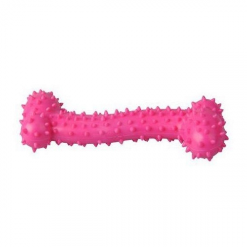 Жевательная игрушка для собак HOMEPET Косточка с шипами, розовый, длина 10.5 см
