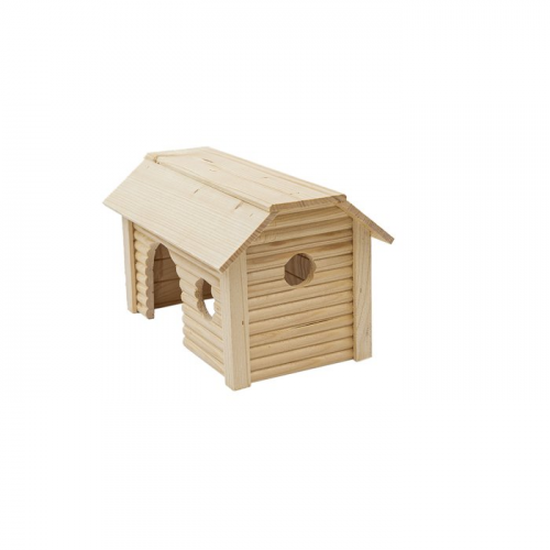 Домик для крупных грызунов Homepet Усадьба, деревянный, 19x31x18,5 см