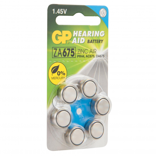 Батарейка GP для слуховых аппартов ZA675 (PR44, AC675, DA675) 6 шт