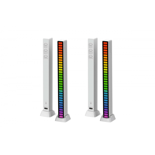 Светодиодная подсветка RGB D081 эквалайзер для музыки, белый, 2 шт