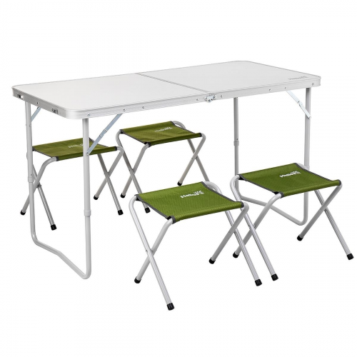 Набор мебели (СТАЛЬ), стол + 4 табурета Green (Т-FS-21407+21124-SG) Helios