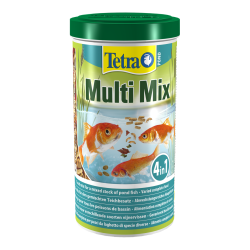 Корм для прудовых рыб Tetra Pond MultiMix, гранулы, хлопья, таблетки, гаммарус, 1 л