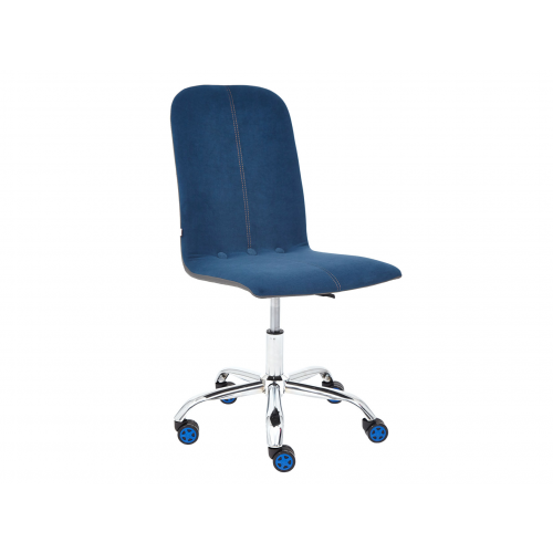 Офисное кресло RIO Синий, флок/Серый, кожзам