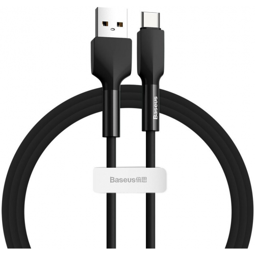 Кабель Baseus Silica Gel Cable USB - USB Type-C 3 A 1м, цвет Черный (CATGJ-01)