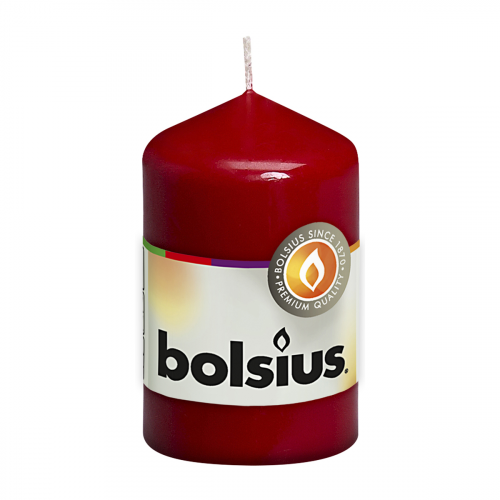 Свеча столбик Bolsius 80*50 мм темно-красная