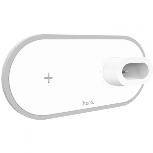 Беспроводная зарядка для телефона и Apple Watch/Pods Hoco CW21 Wisdom 3-in-1-Белая