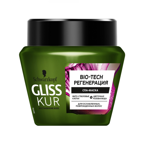 Маска Gliss Kur Bio-Tech Регенерация, для ослабленных, поврежденных волос, 300 мл