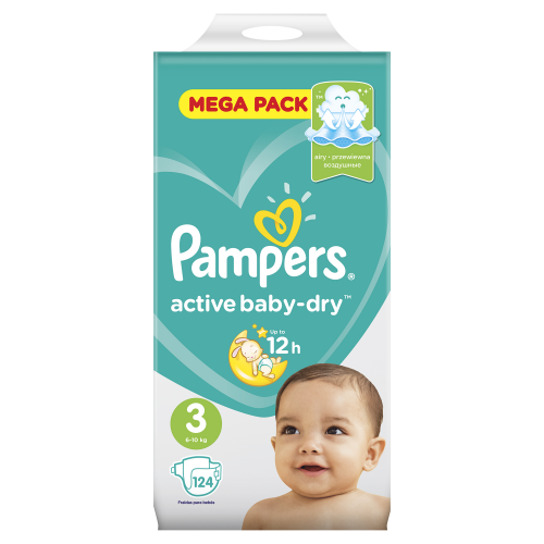 Подгузники Pampers Active Baby-Dry 3 (6-10 кг), 124 шт