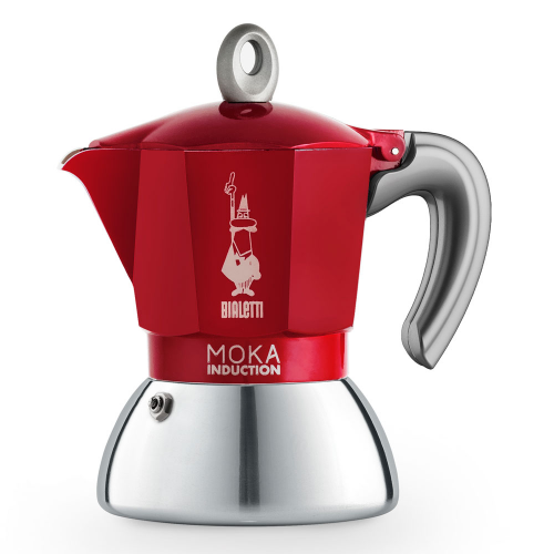Кофеварка гейзерная Bialetti "Moka Induction", красная, на 6 чашек
