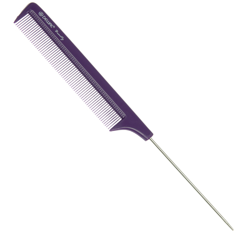 Расческа Dewal Beauty с металлическим хвостиком, фиолетовая, 22 см