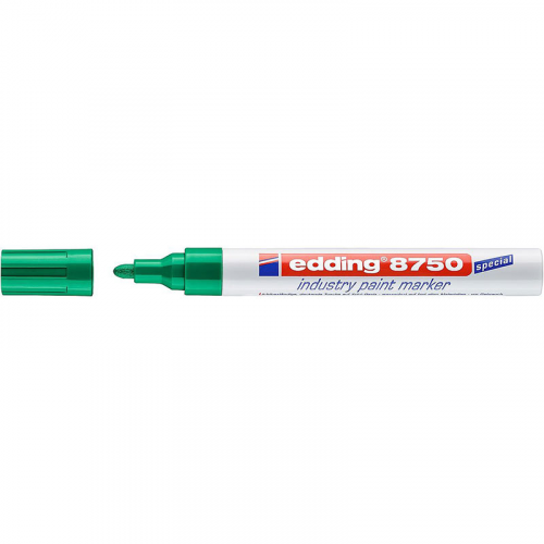 Маркер промышленный лаковый для жирной и пыльной поверхности 2-4 мм Зеленый E-8750#4