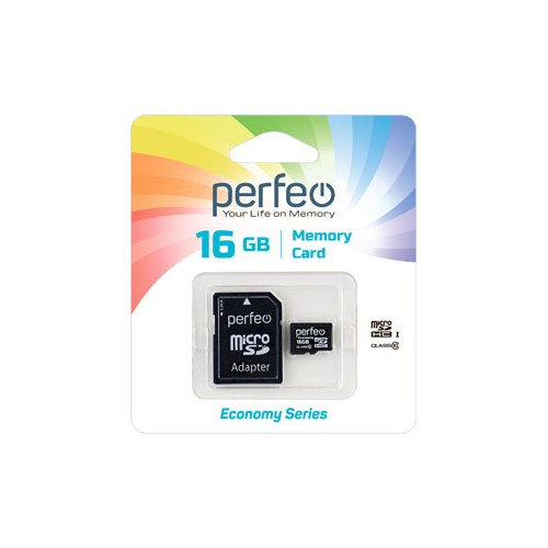 Карта памяти Perfeo microSD 16GB High-Capacity (Class 10) economy series