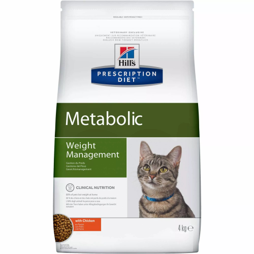 Сухой корм для кошек Hill's Prescription Diet Metabolic, для коррекции веса, курица, 4кг