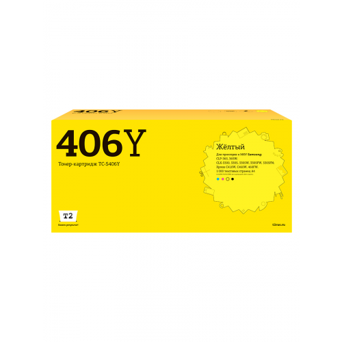 Картридж для лазерного принтера T2 TC-S406Y, желтый, совместимый