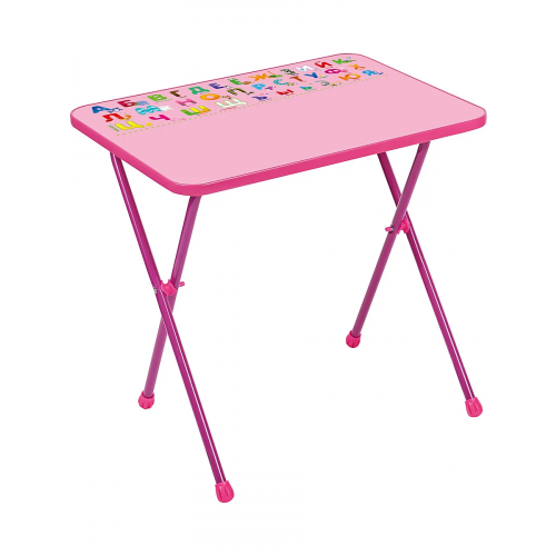 Детский стол InHome СТИ, для возраста 3-7 лет, с алфавитом, розовый