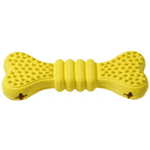 Развивающая игрушка для собак HOMEPET косточка, желтый, 15 см