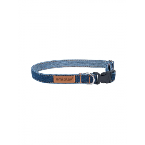 Ошейник для собак повседневный Amiplay , Denim M 25-40/1,5 см, темно-синий