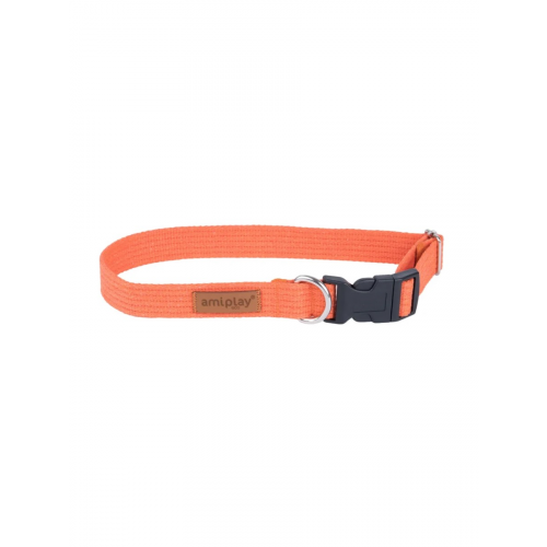 Ошейник для собак регулируемый AmiPlay Cotton M 35-50/2 см, оранжевый