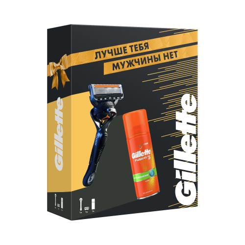 Подарочный набор Gillette Бритва Fusion5 ProGlide + Sensitive Гель для бритья 75 мл