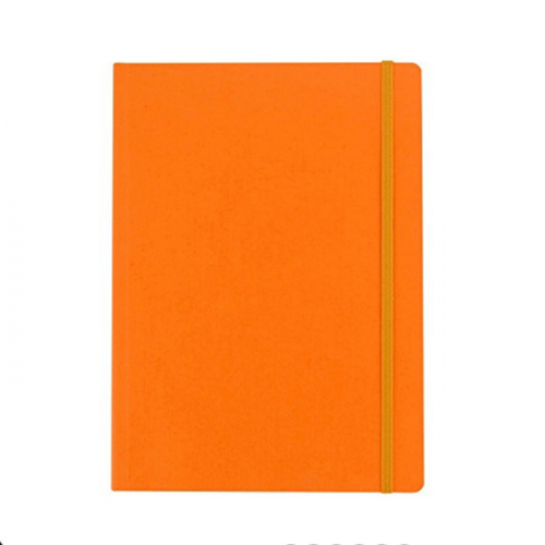 Блокнот на резинке EcoQua А5, 80 листов, обложка оранжевая, цвет бумаги: белый 19821853