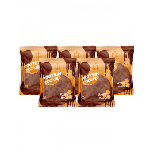 Печенье Fit Kit Chocolate Protein Cookie 5 50 г, 5 шт., медовый мусс
