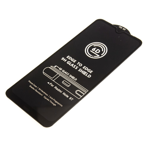 Защитное стекло 9H Black для Xiaomi Redmi Note 8T черное т/у