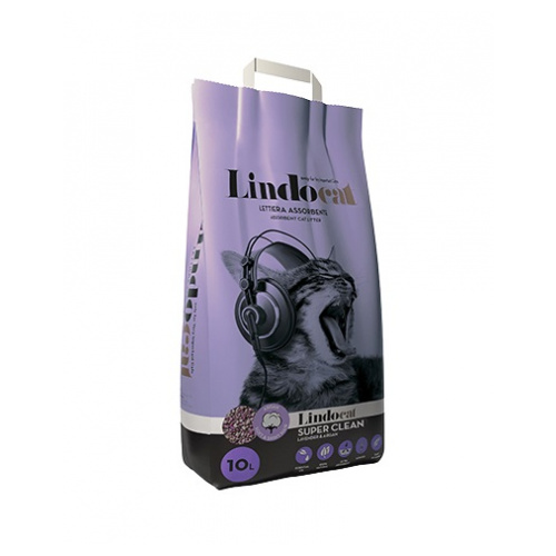 Впитывающий наполнитель для кошек Lindocat SUPER CLEAN, глиняный, Лаванда, 9 кг, 10 л,