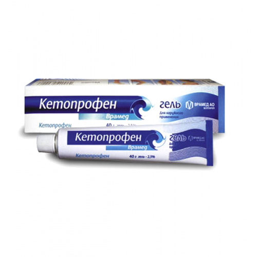 Кетопрофен-Врамед гель для наружн применения 2,5% 40г 1 шт. туба