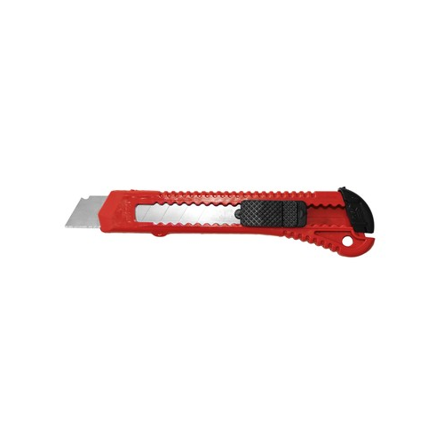 Нож канцелярский с фиксатором, 18 мм, красный