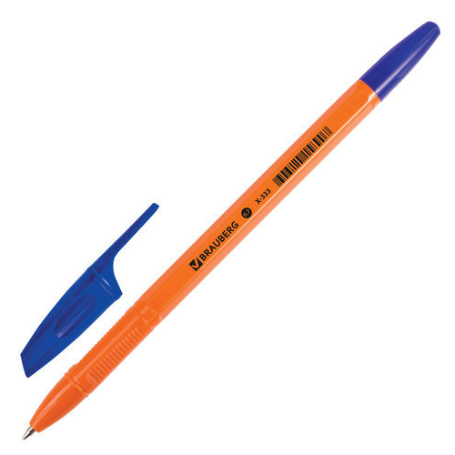 Ручка шариковая Brauberg X-333 Orange 142409, синяя, 0,7 мм, 1 шт