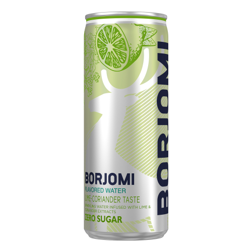 Напиток газированный Borjomi Flavored Water Лайм-Кориандр без сахара, ж/б 0.33 л (12 штук)